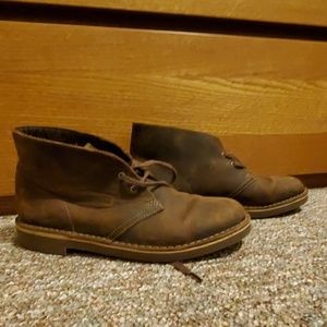 Mens Brown Leather Clarks Boots